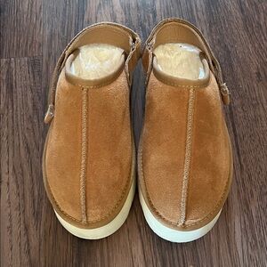 Suede Slip-On Clog in Tan